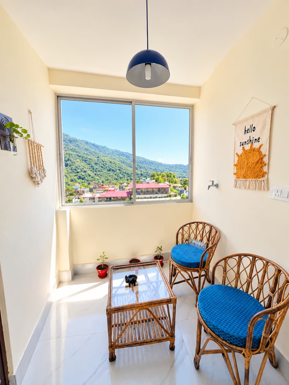 Tapovan Vista balcony with mountain views